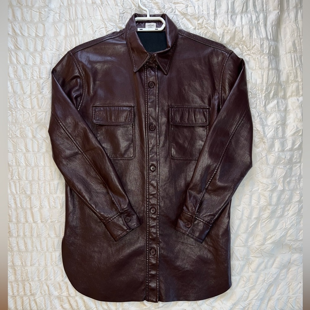 Wilfred Burgundy  Leather Jacket : Burgundy Red